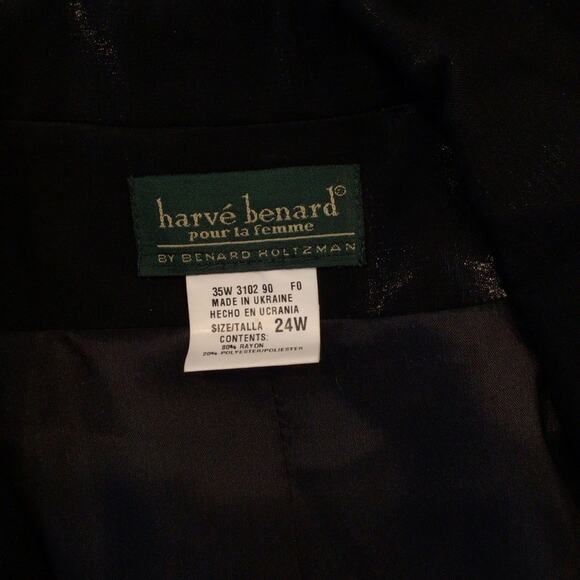 HARVE BERNARD Black Iridescent Shimmer One Button Blazer NWT size 24W - Picture 5 of 5